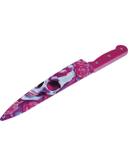 Ružový nož s lebkou 35 cm