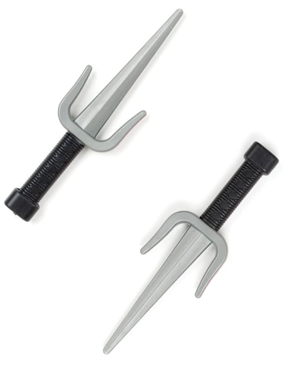 Couteaux de ninja en plastique pour déguisement gris et noir