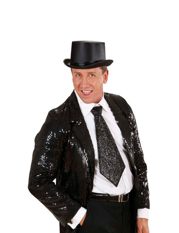 Cravate à paillettes pour adulte noire