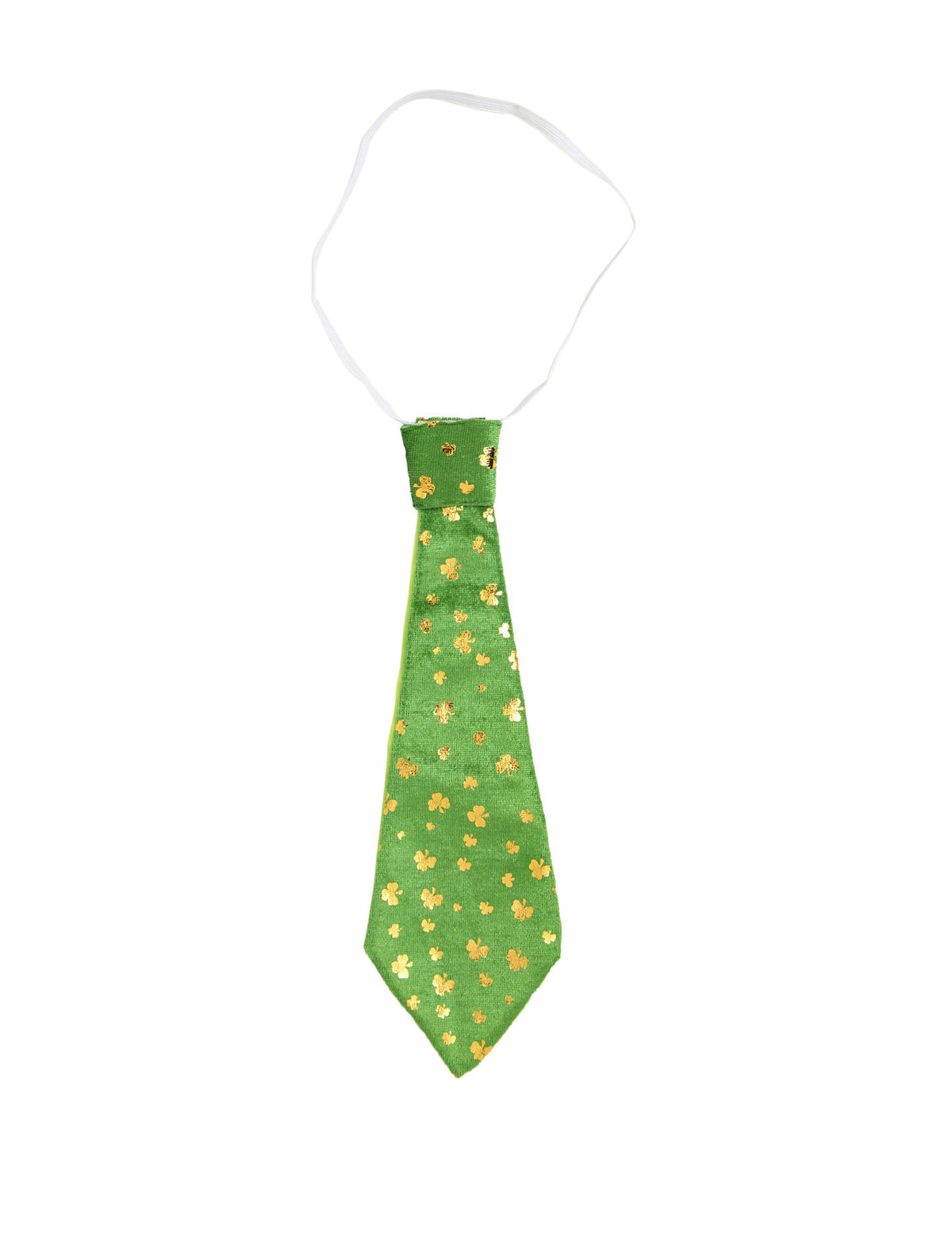 Cravate Saint Patrick pour adulte verte avec trèfles dorés