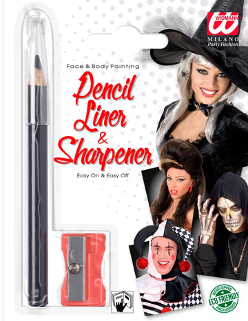 Čierny make-up ceruzka pre dospelých s orezávačom