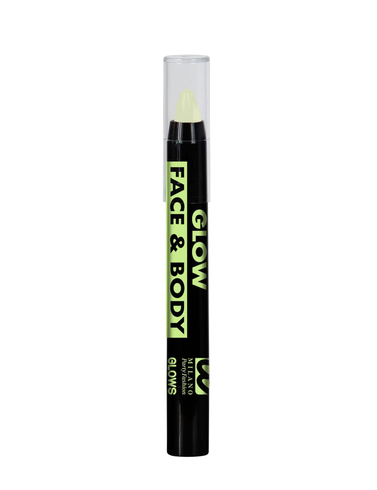 Vue du tube fermé du crayon maquillage phosphorescent pour visage et corps