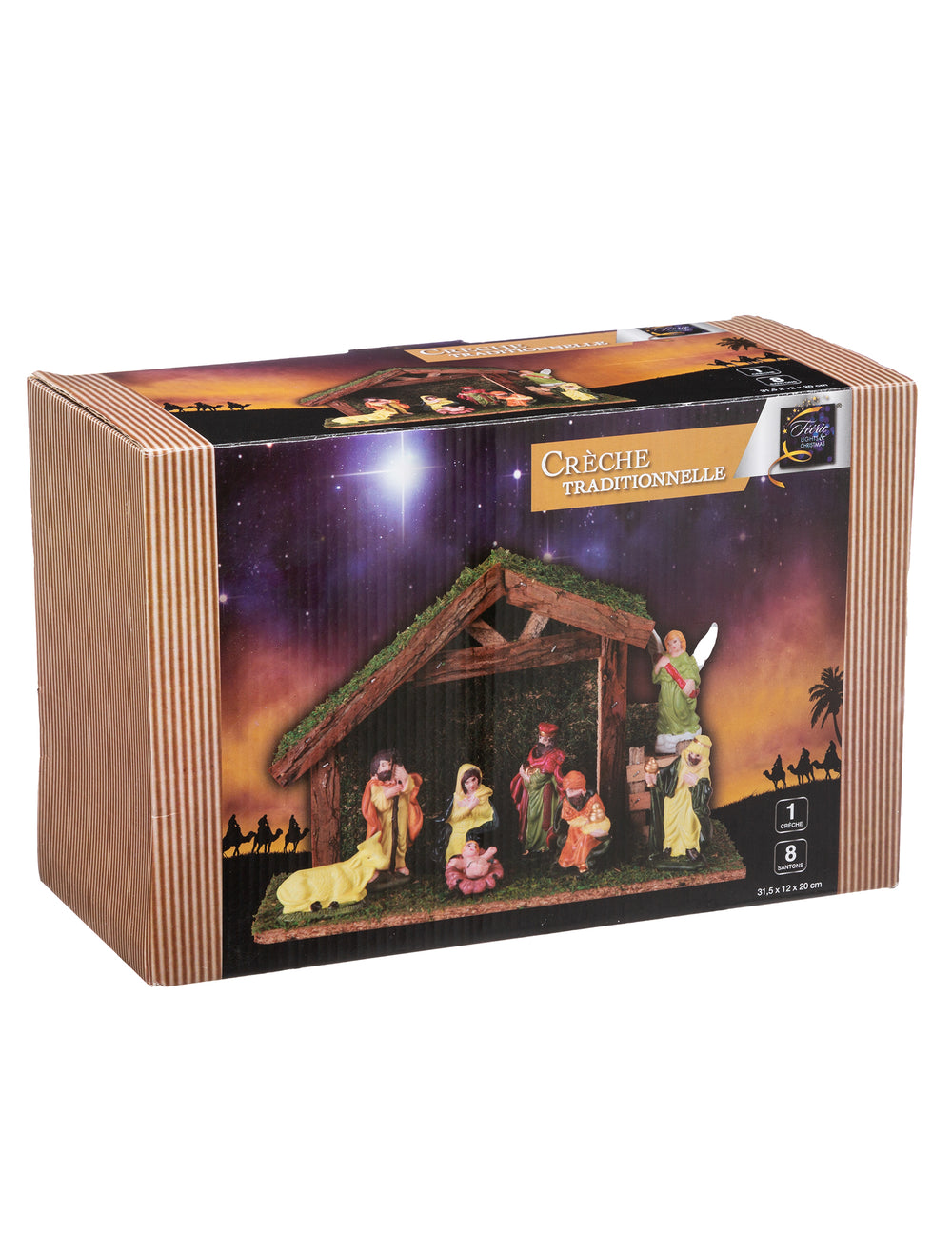 Emballage de la crèche naturelle 8 santons