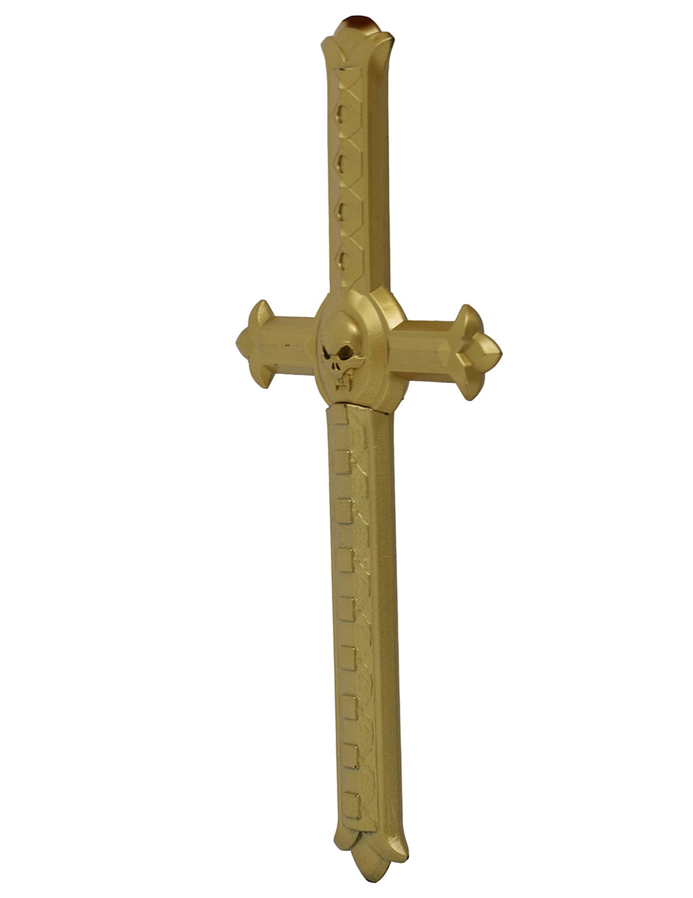 Détail du motif tête de mort de la croix de moine avec poignard de moine