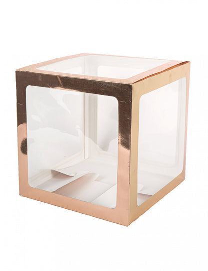 Priehľadný balón v ružovo-zlatej farbe, rozmer 30 x 30 cm prispôsobiť