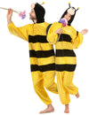 Déguisement abeille avec ailes pour adulte jaune et noir rayé
