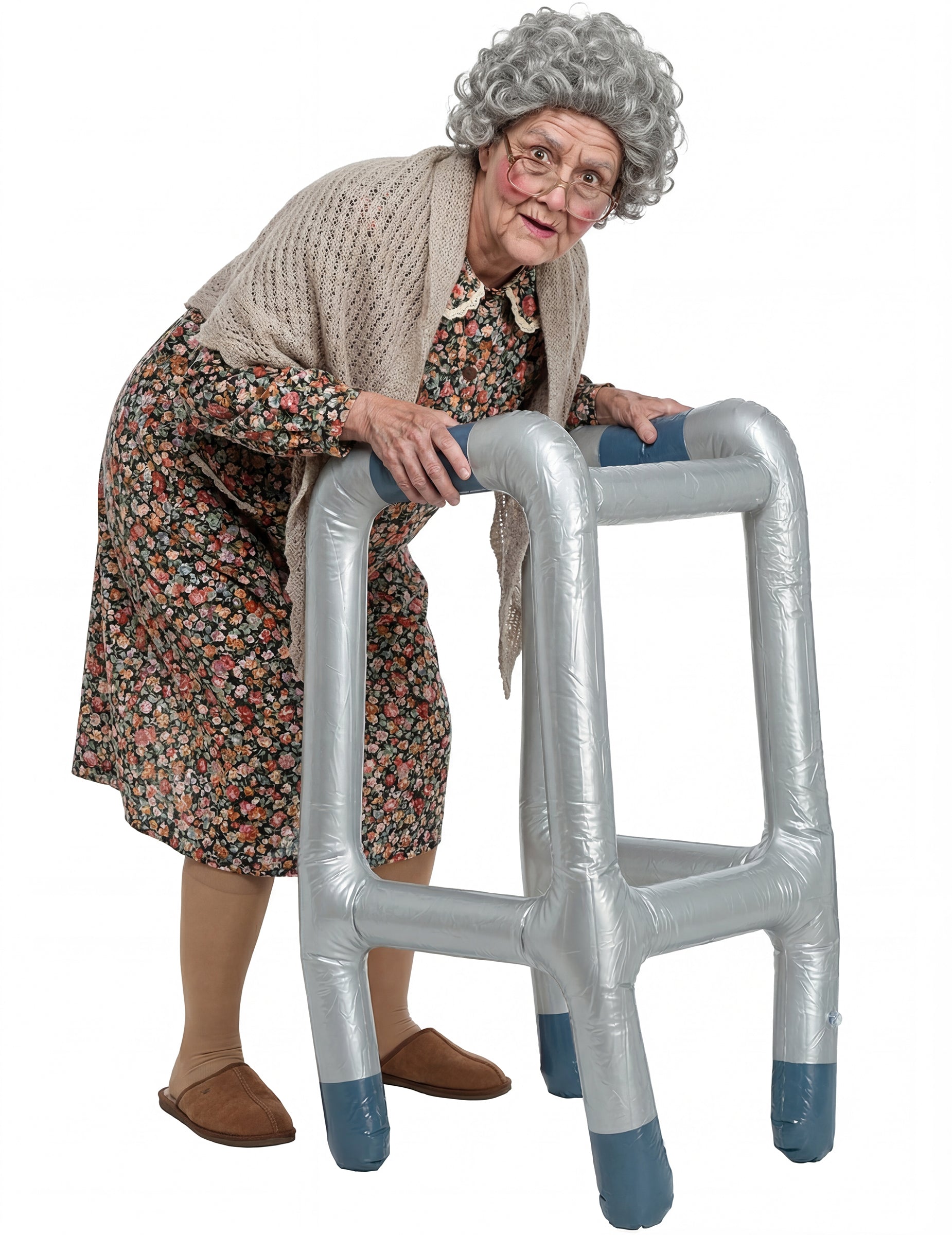 Déambulateur gonflable pour adulte gris argenté