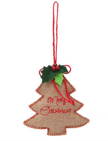 Závesná látková vianočná ozdoba stromček 13 cm 