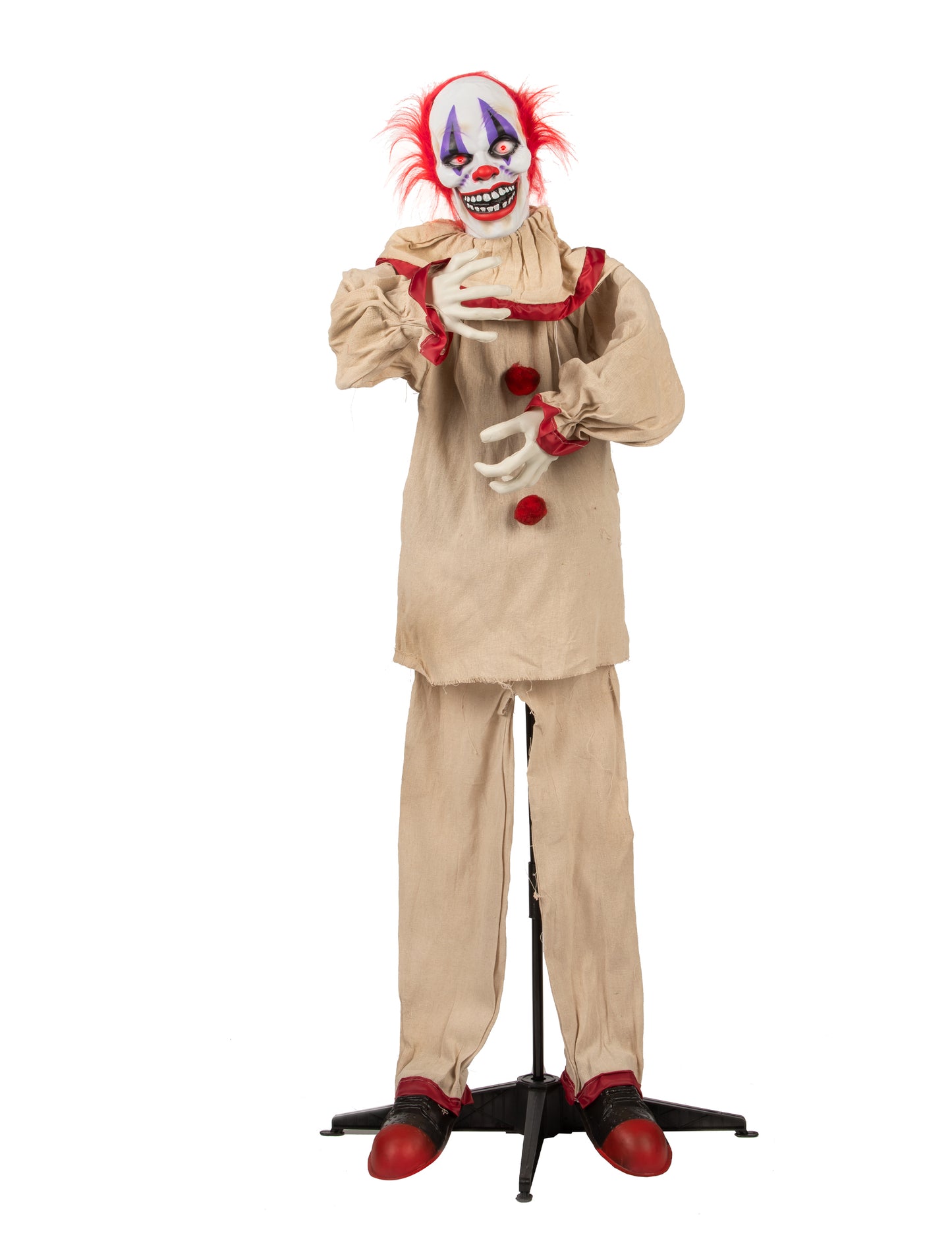 Strašidelná animovaná dekorácia klauna 153 cm