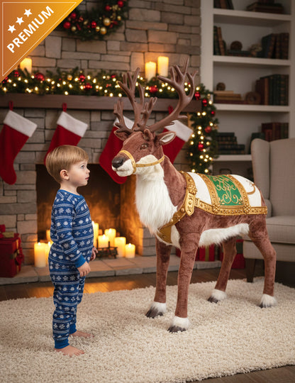 Animovaná vianočná dekorácia so sobami so zvukom a pohybom 143 cm