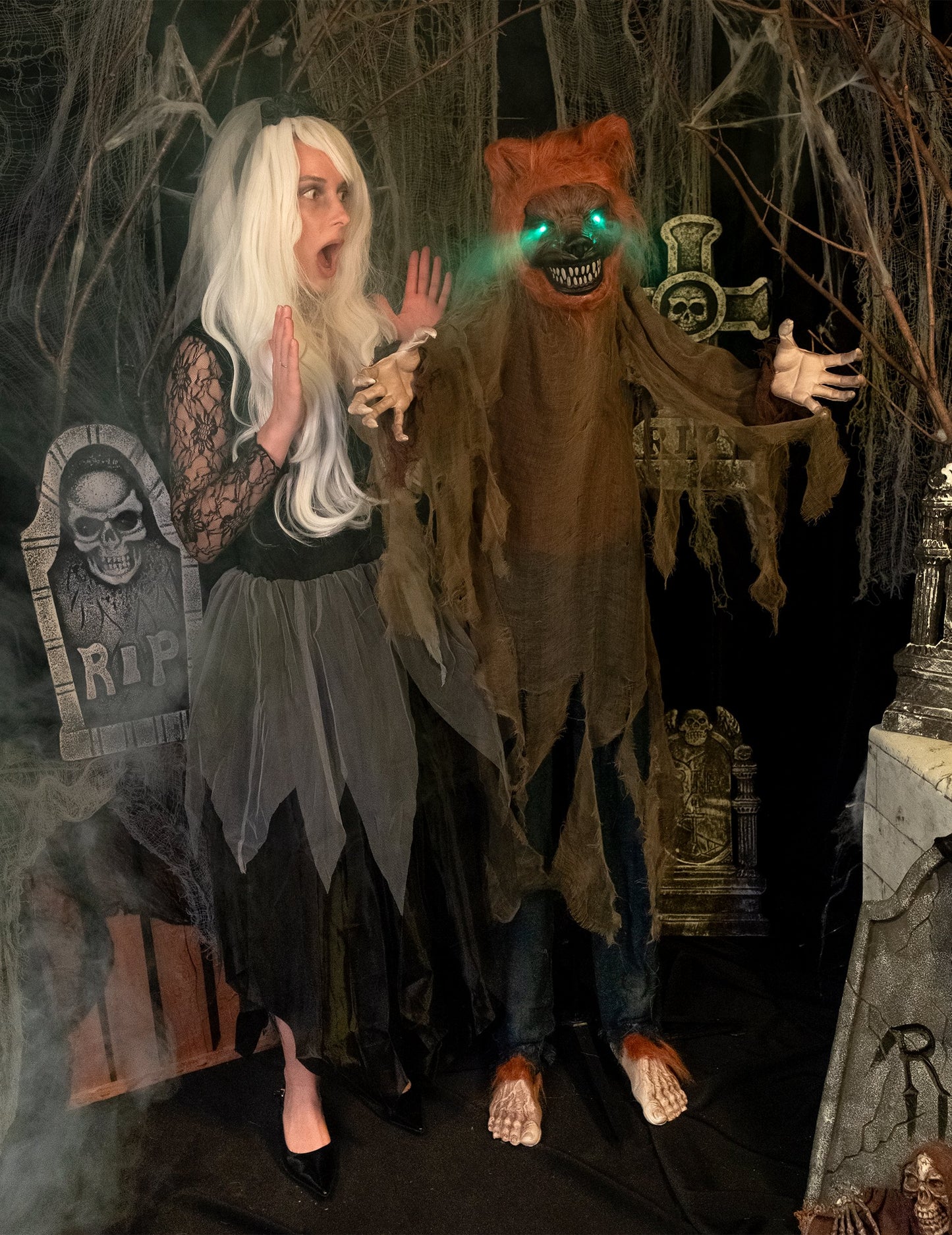 Animovaný zvuk a ľahká dekorácia zlý vlk 160 cm