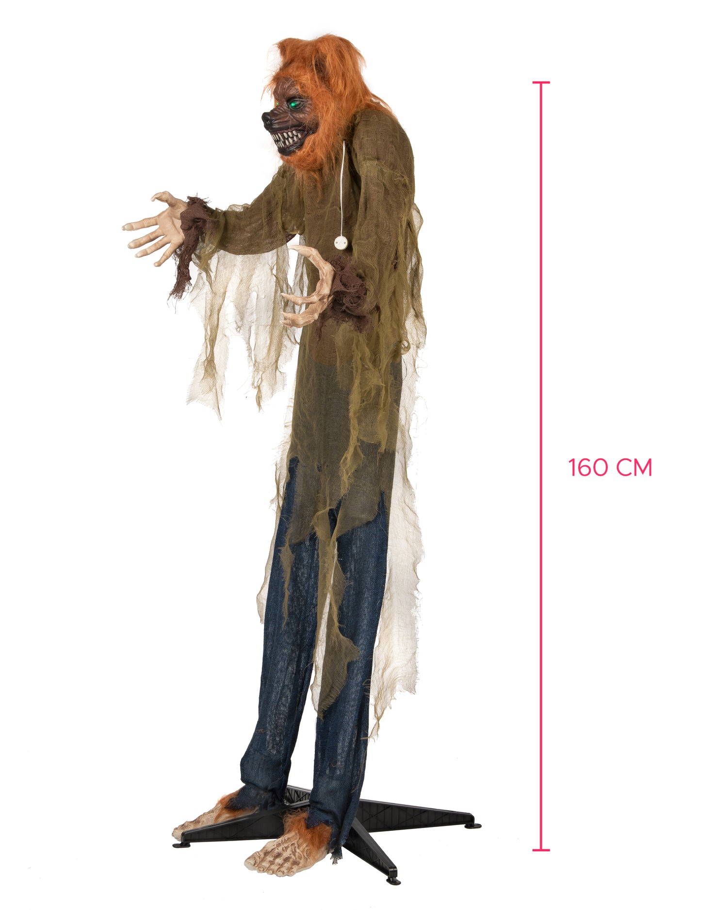 Animovaný zvuk a ľahká dekorácia zlý vlk 160 cm