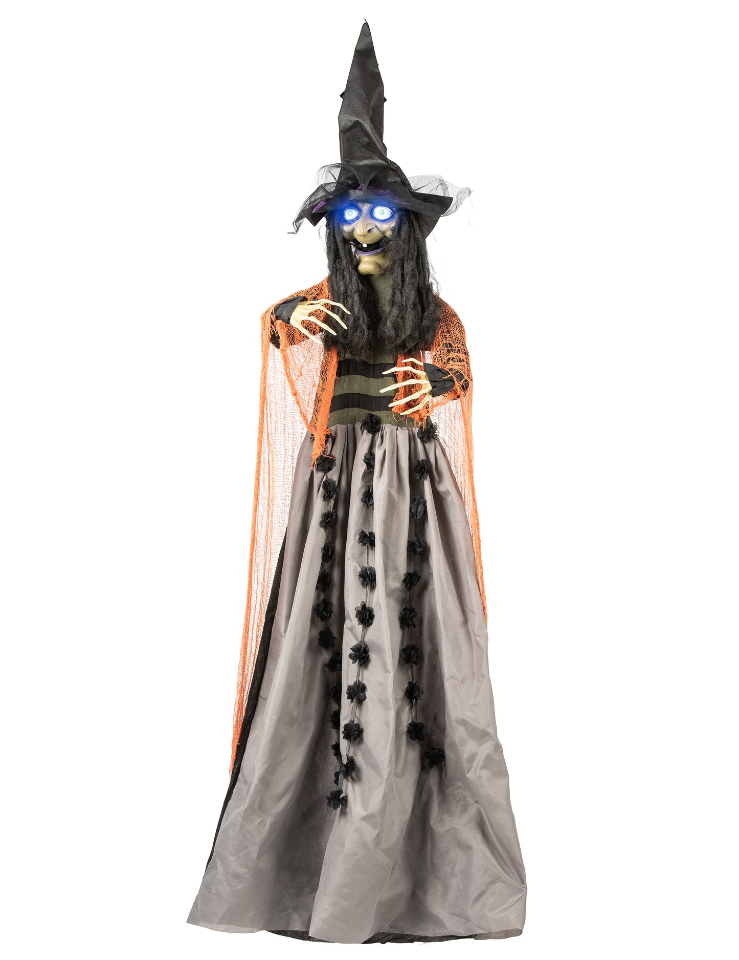 Animovaná, zvuková a svetelná závesná dekorácia čarodejnice 183 cm