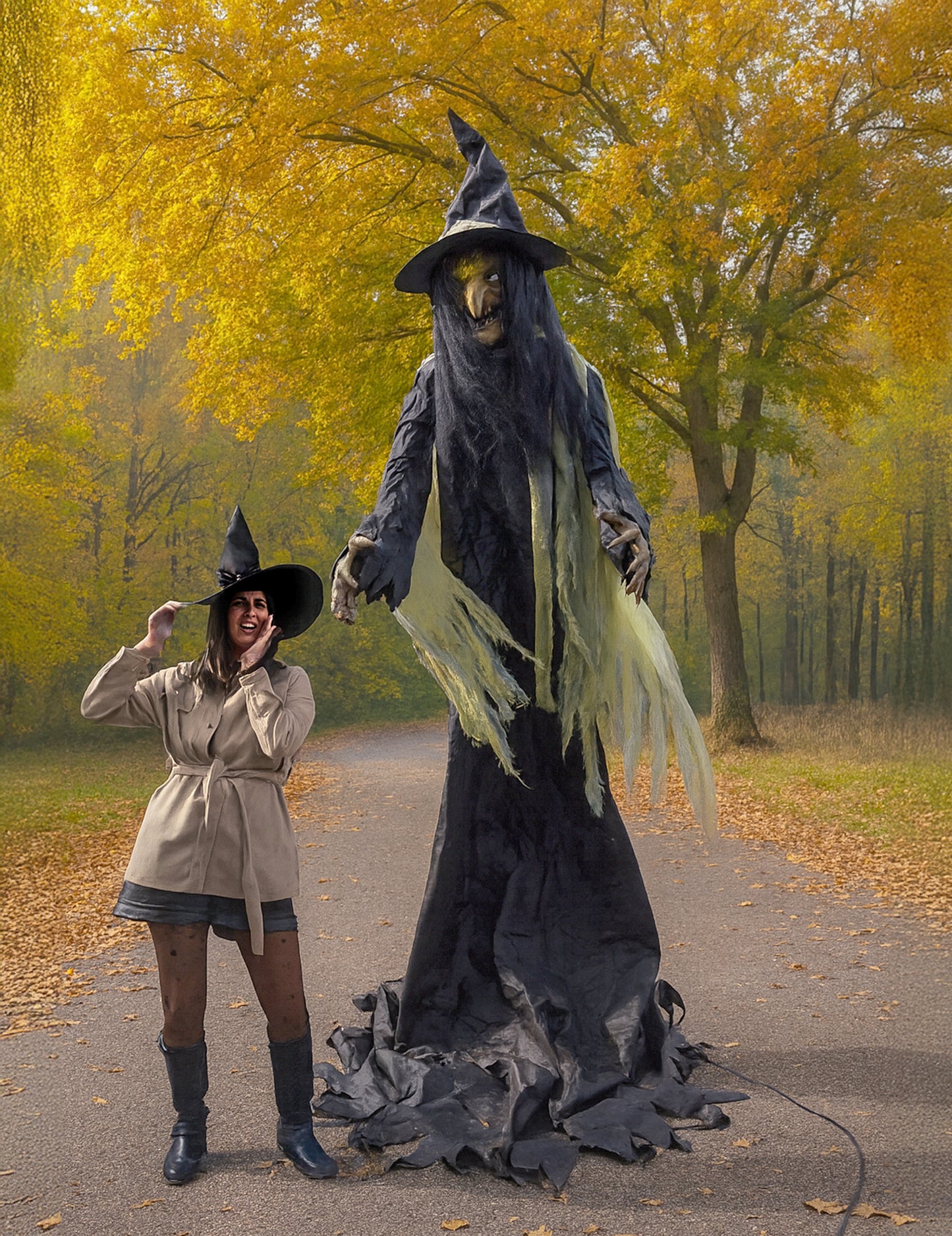 Animovaný dekoračný gigant čarodejnica xxl 300 cm