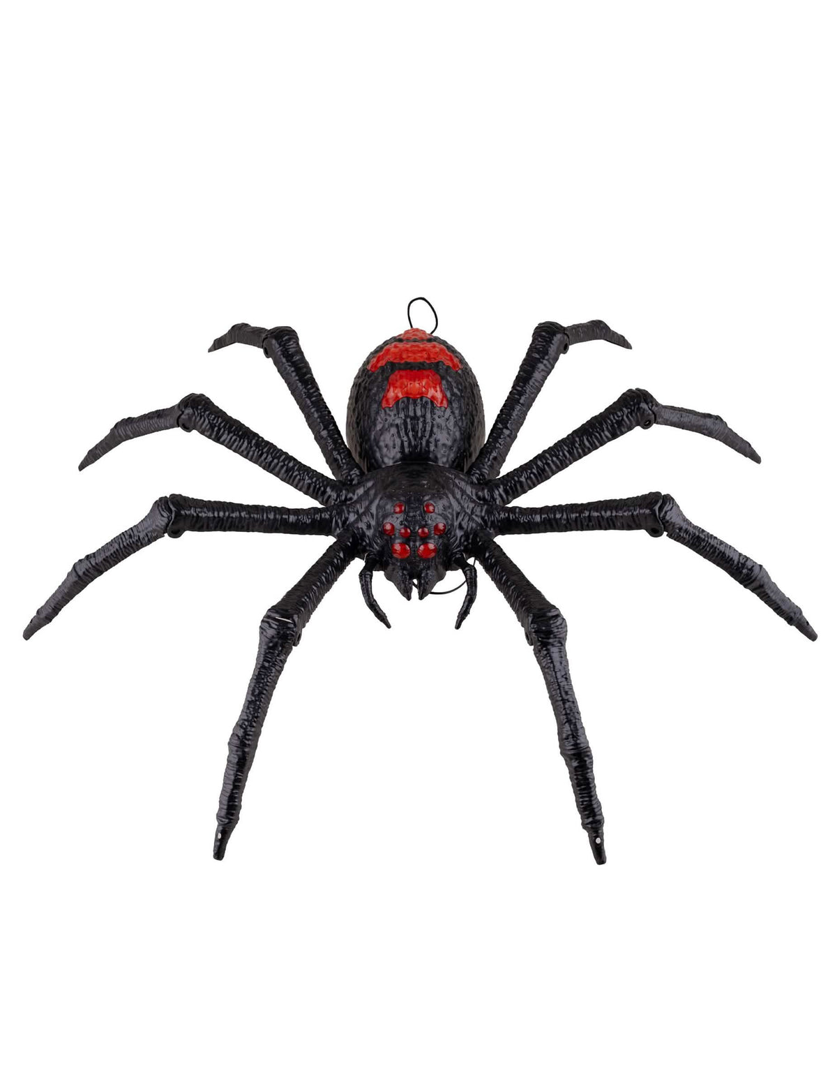 Décoration animée tarentule pour Halloween noire et rouge avec mouvements des pattes