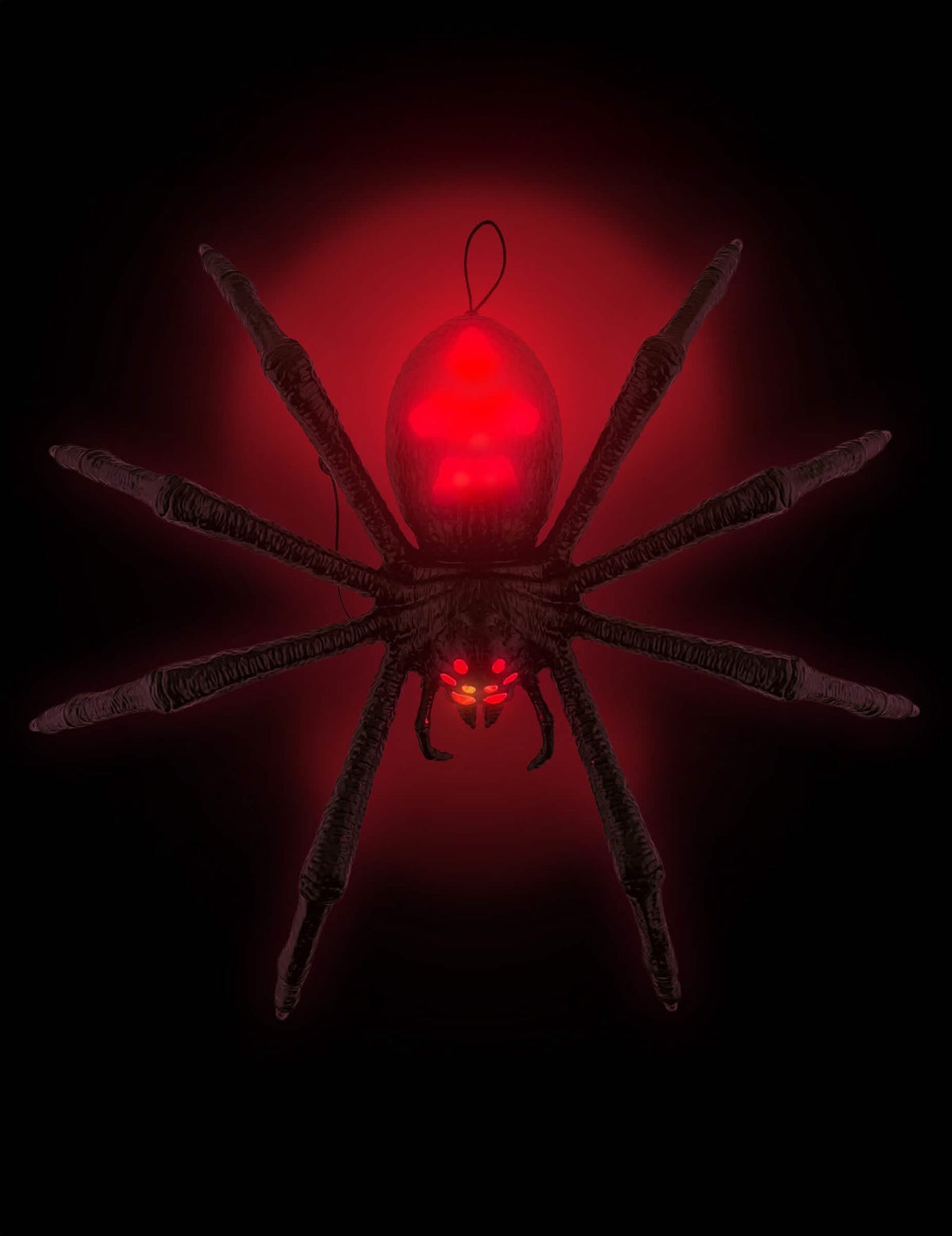 Zvuková a svetelná dekorácia čierna tarantula 70 x 15 x 42 cm