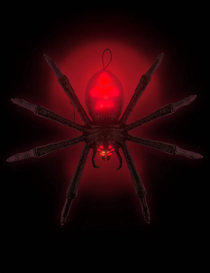 Zvuková a svetelná dekorácia čierna tarantula 70 x 15 x 42 cm
