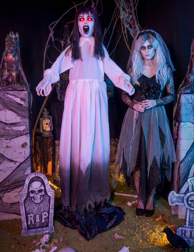 Animovaná dekorácia prízračná vdova, rozťahovacia, s pohybom 190 až 225 cm