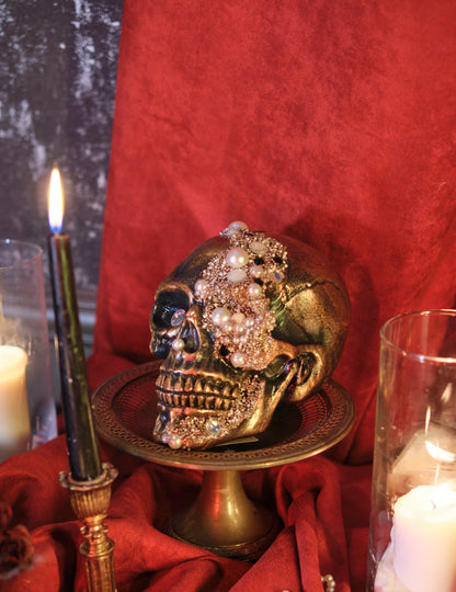 Lebka Ozdobia ozdobné diamanty 16 x 15 x 21 cm