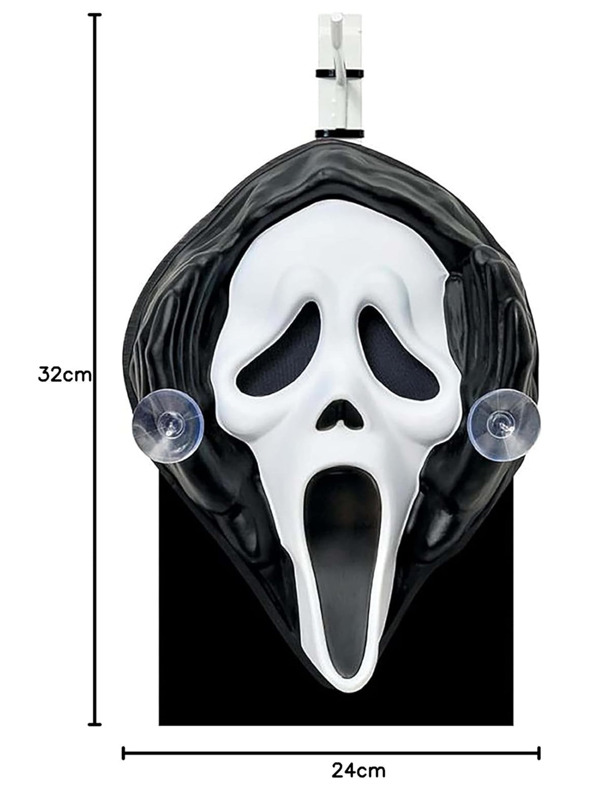 Dimensions de la décoration de fenêtre Scream