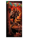 Décoration de porte monstre pour Halloween multicolore avec guirlande lumineuse