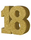 Décoration de table 18 ans pour anniversaire dorée à paillettes