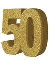 Décoration de table 50 ans dorée pailletée