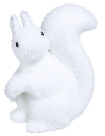 Dekorácia bielej veveričky 12 cm