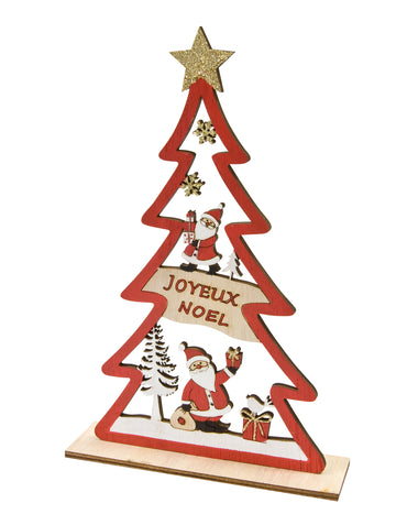 Drevená dekorácia Red Fir Veselé Vianoce 23 x 15 x 4 cm