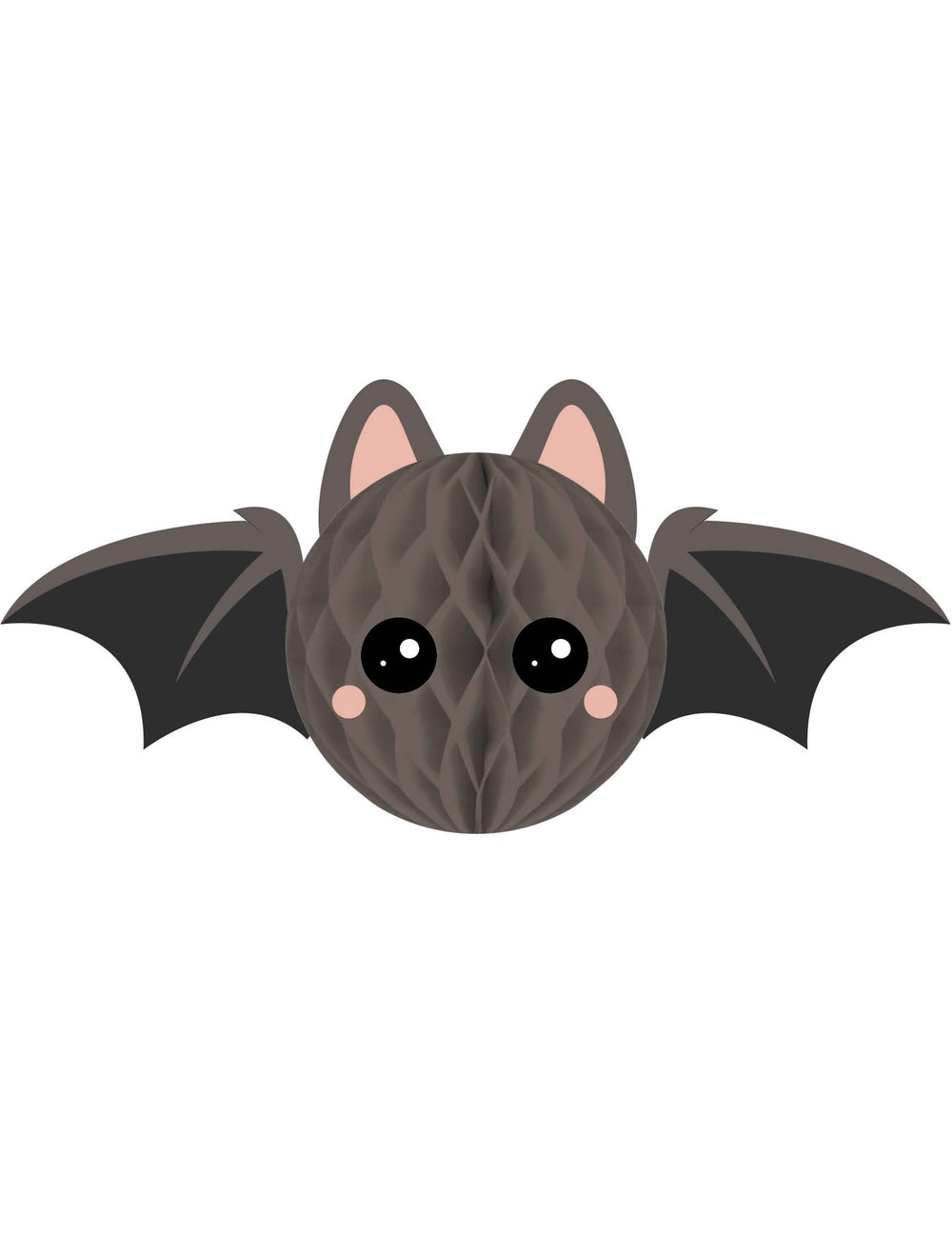 Décoration en papier alvéolé chauve-souris grise