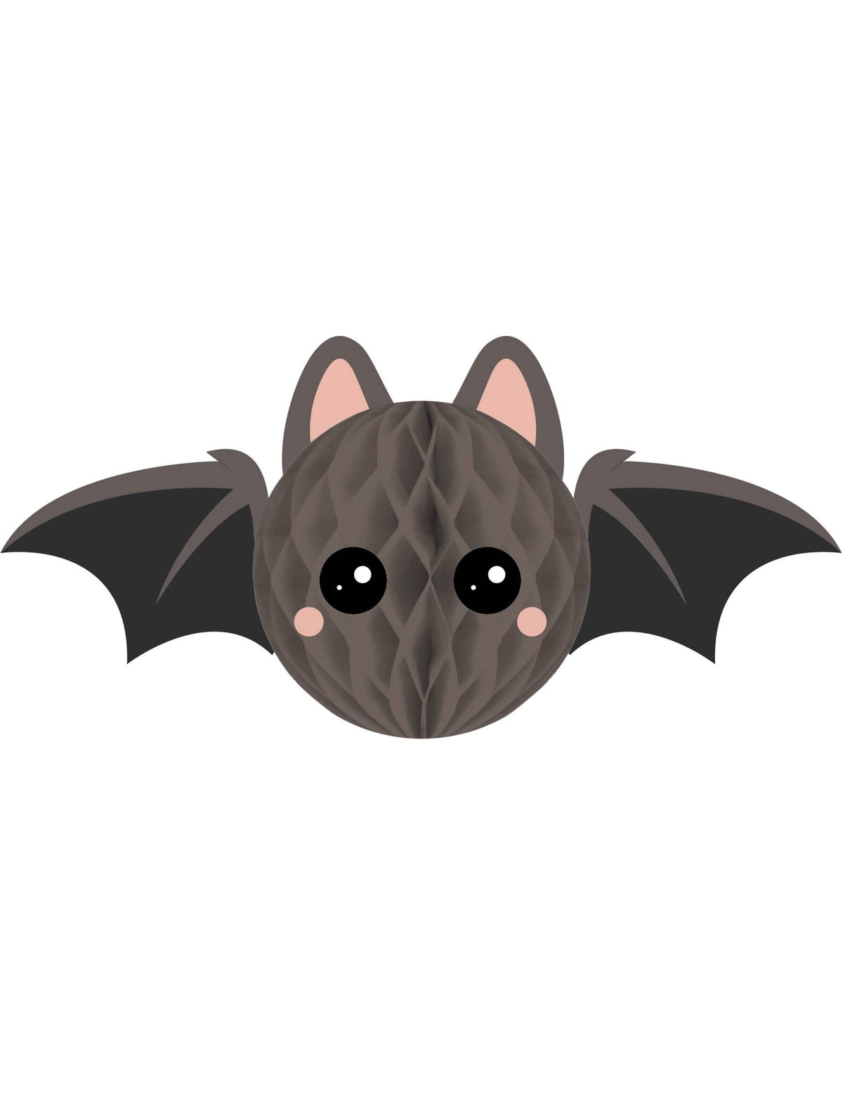 Décoration en papier alvéolé chauve-souris grise