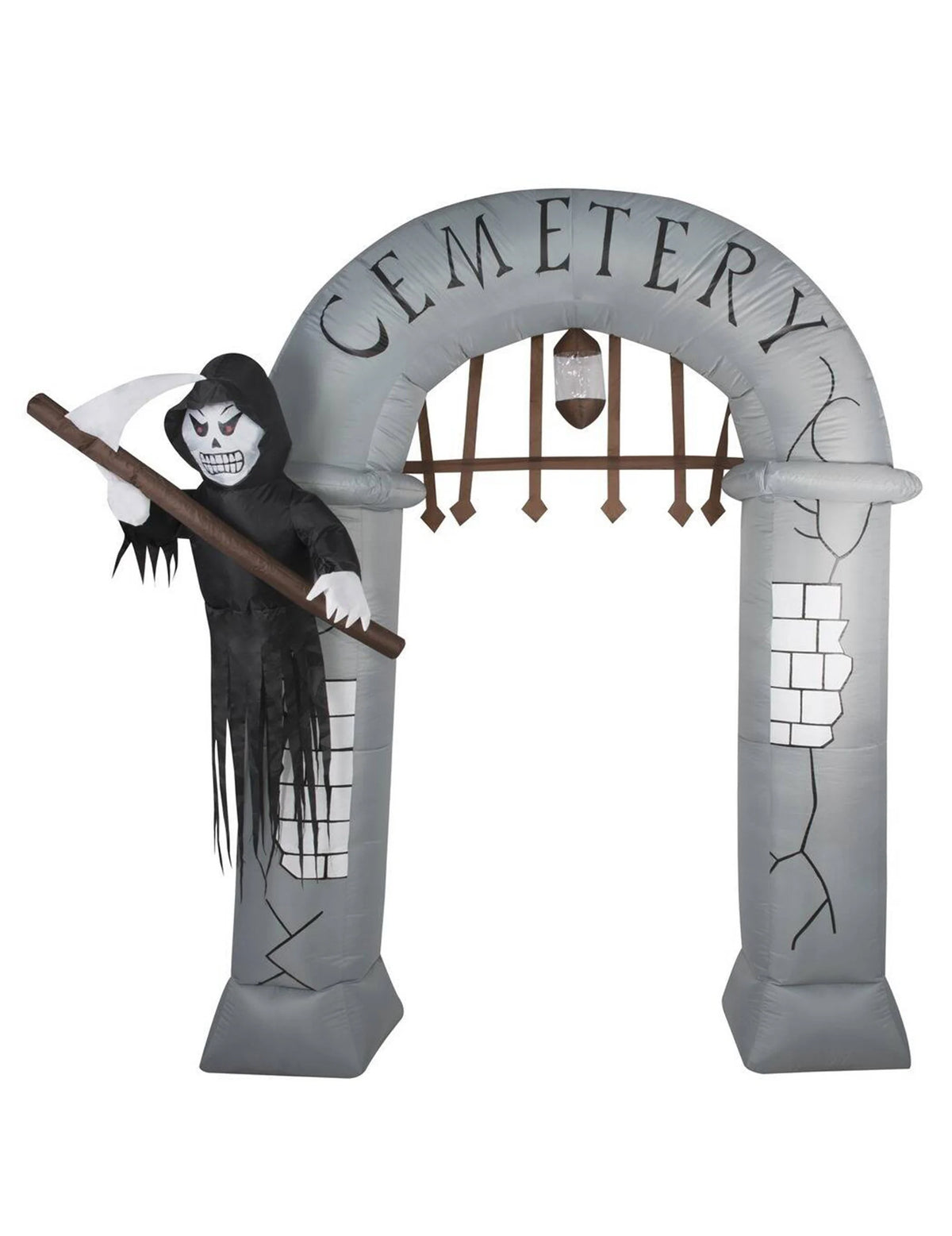 Vue de face de la décoration gonflable entrée de cimetière