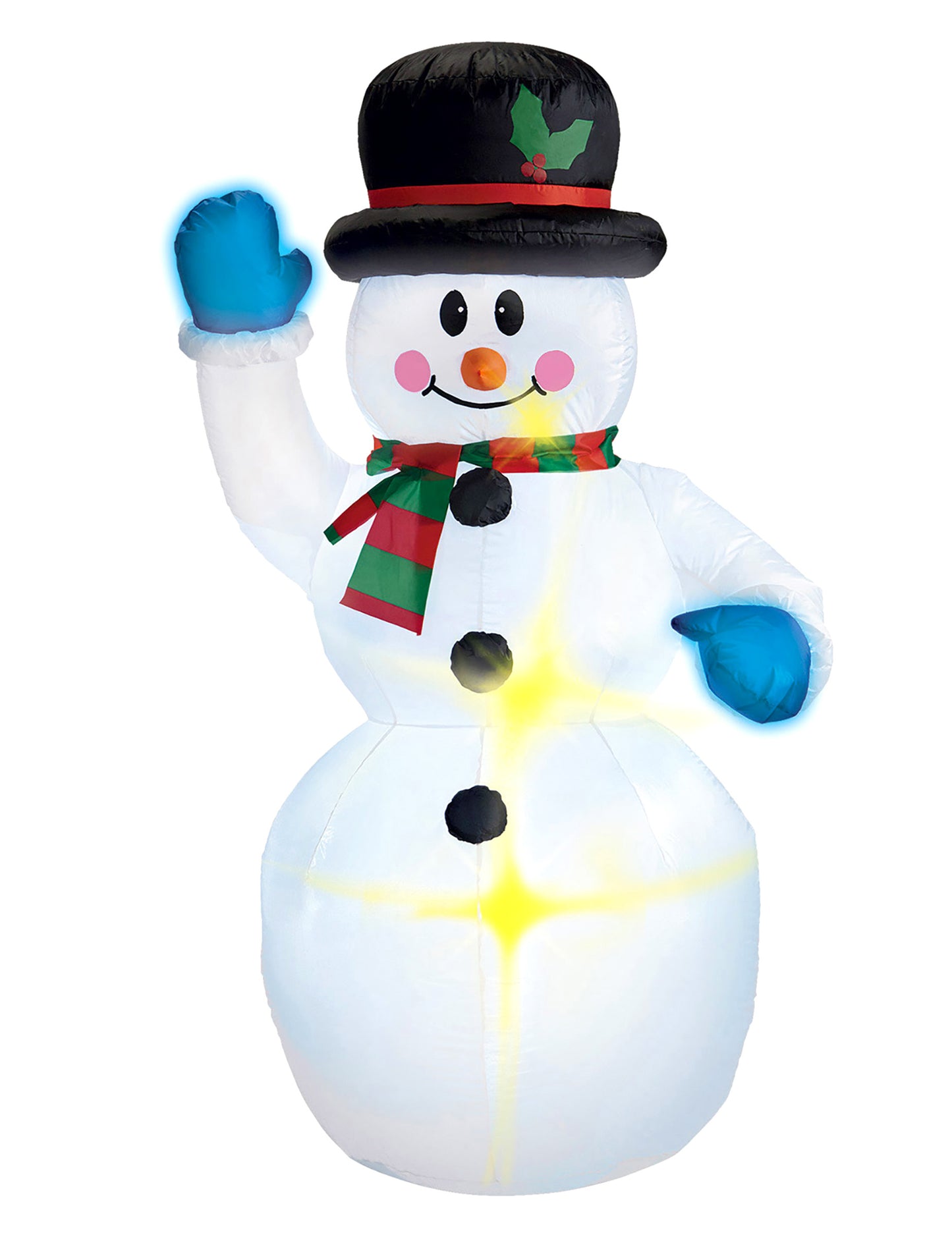 Svetielkujúca nafukovacia dekorácia snehuliak 150 cm 