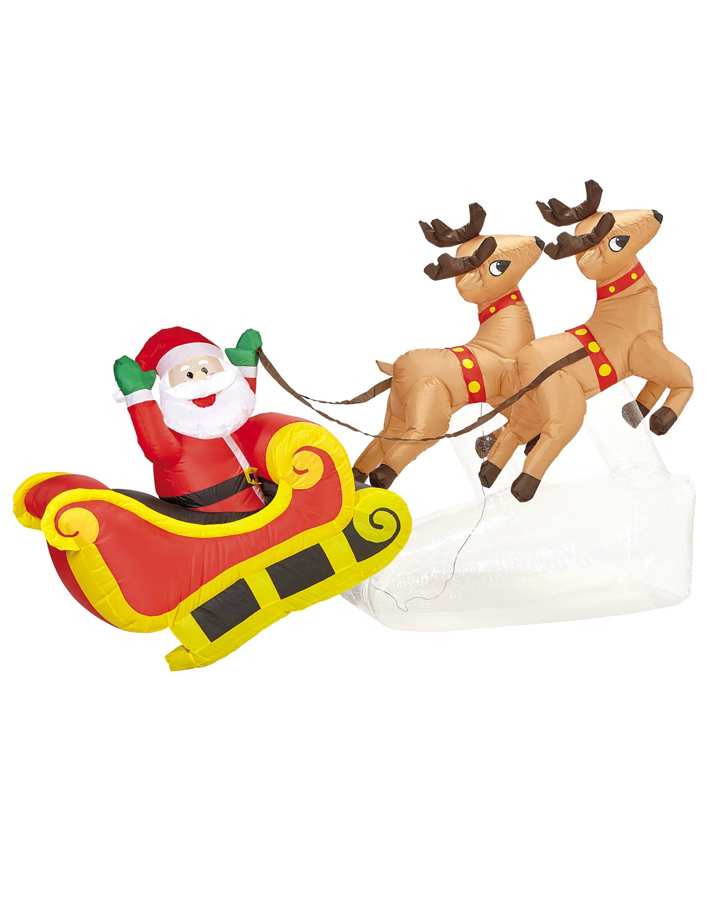 Svetelná nafukovacia dekorácia Santa Clausov sane 210 cm 