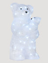 Décoration lumineuse ours polaire avec bébé blanc avec 56 LED