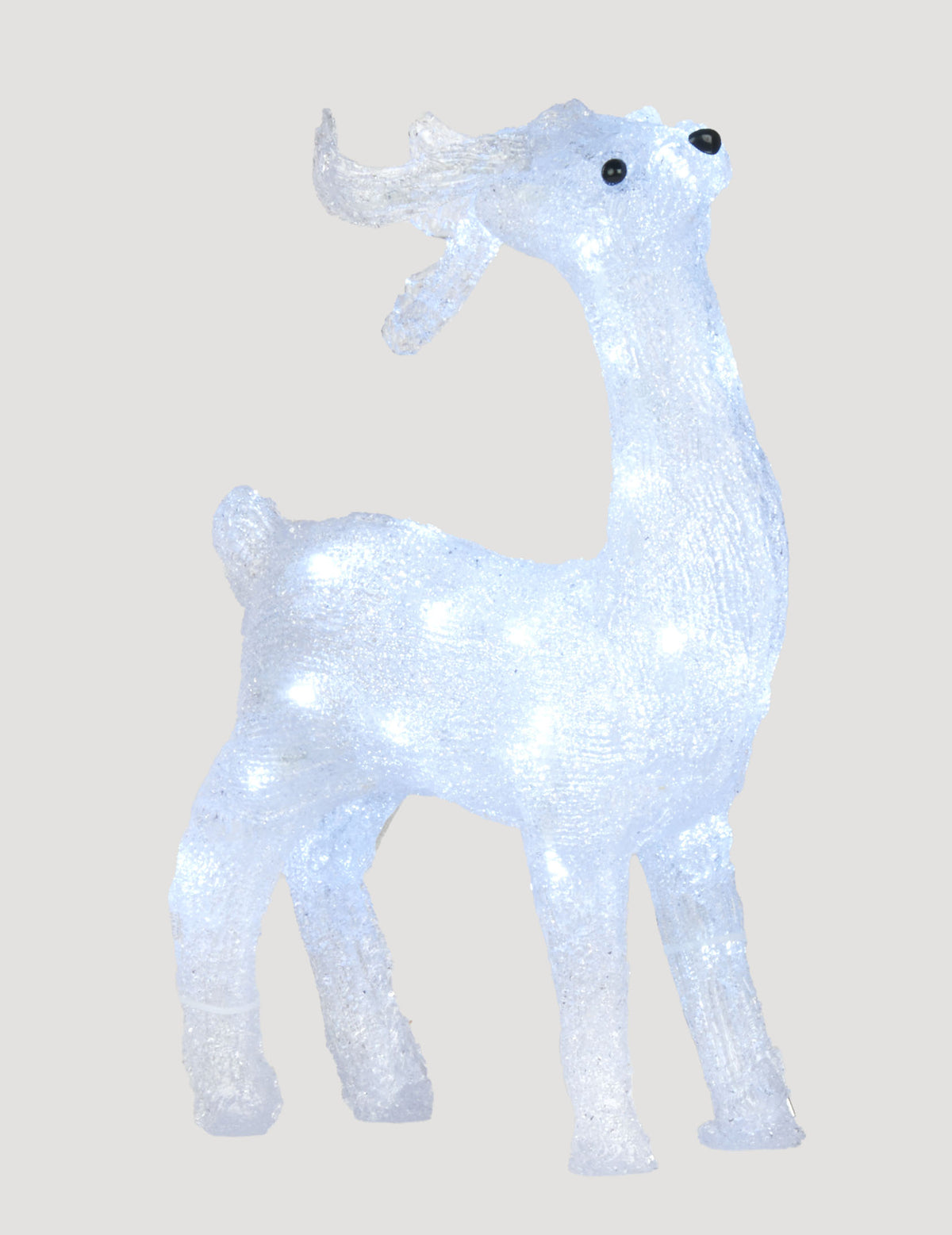 Décoration lumineuse renne blanc transparent scintillant à LED