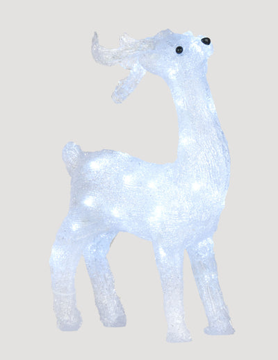 Décoration lumineuse renne blanc transparent scintillant à LED