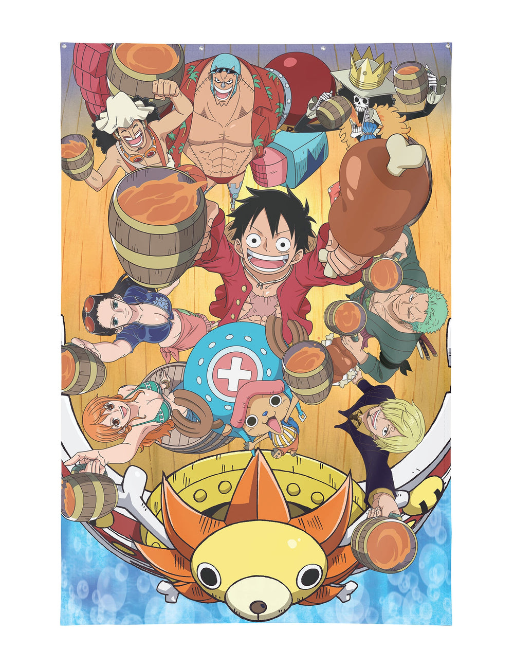 Décoration murale One Piece multicolore avec œillets métalliques