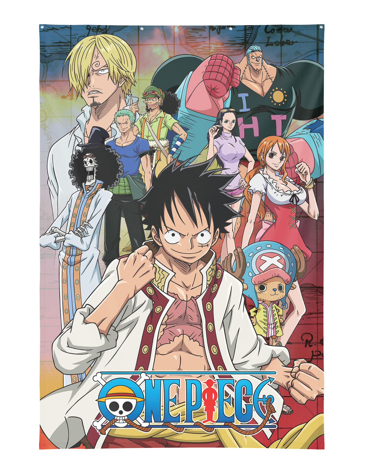 Décoration murale One Piece Cake Island multicolore avec œillets métalliques