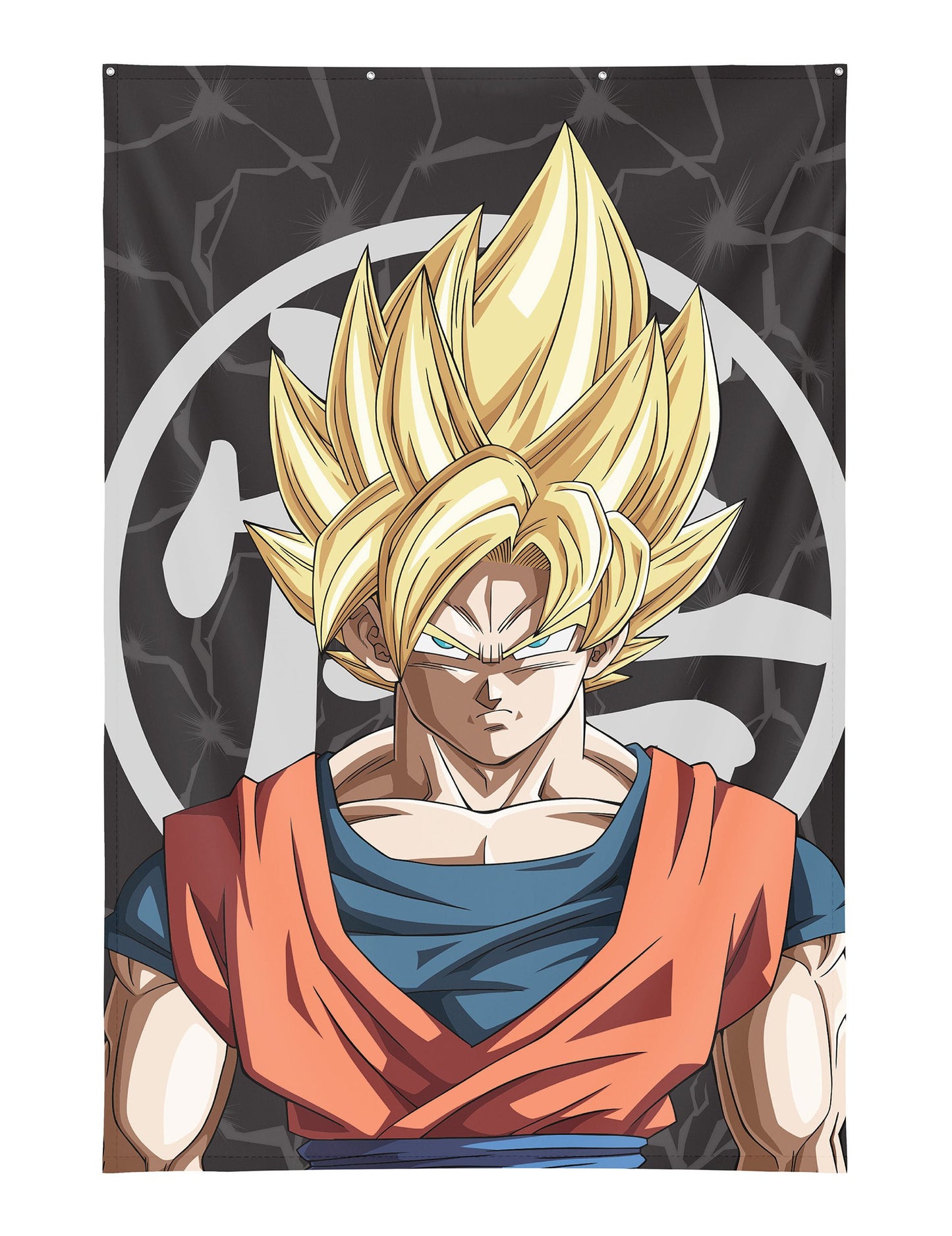 Nástenná dekorácia Son Goku Super Saiyan Dragon Ball Z™ 125×85 cm s kovovými očkami 
