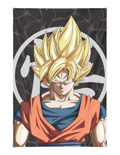 Nástenná dekorácia Son Goku Super Saiyan Dragon Ball Z™ 125×85 cm s kovovými očkami 