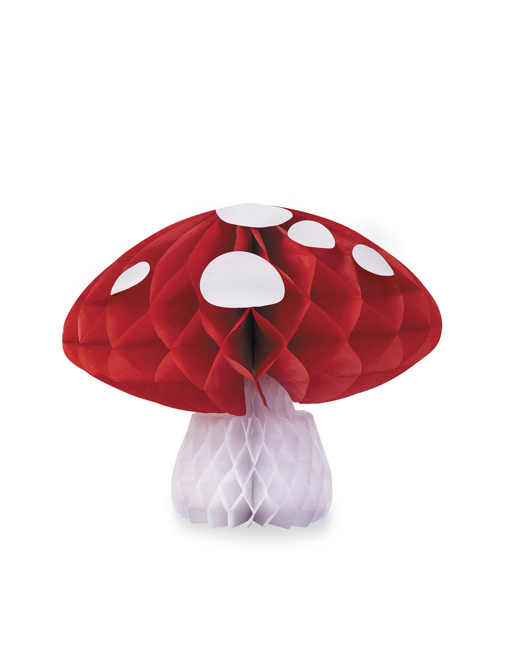 Décoration de champignon alvéolé rouge et blanc