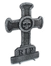 Dimensions de la décoration pierre tombale croix avec tête de mort pour Halloween