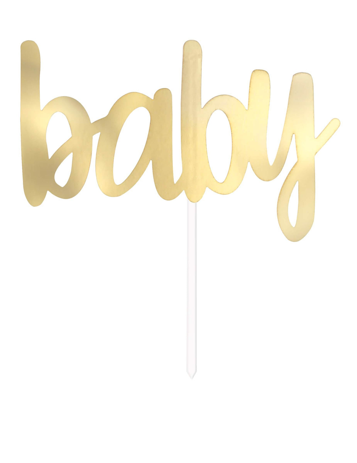 Dekorácia na tortu baby na baby shower zlatá metalická