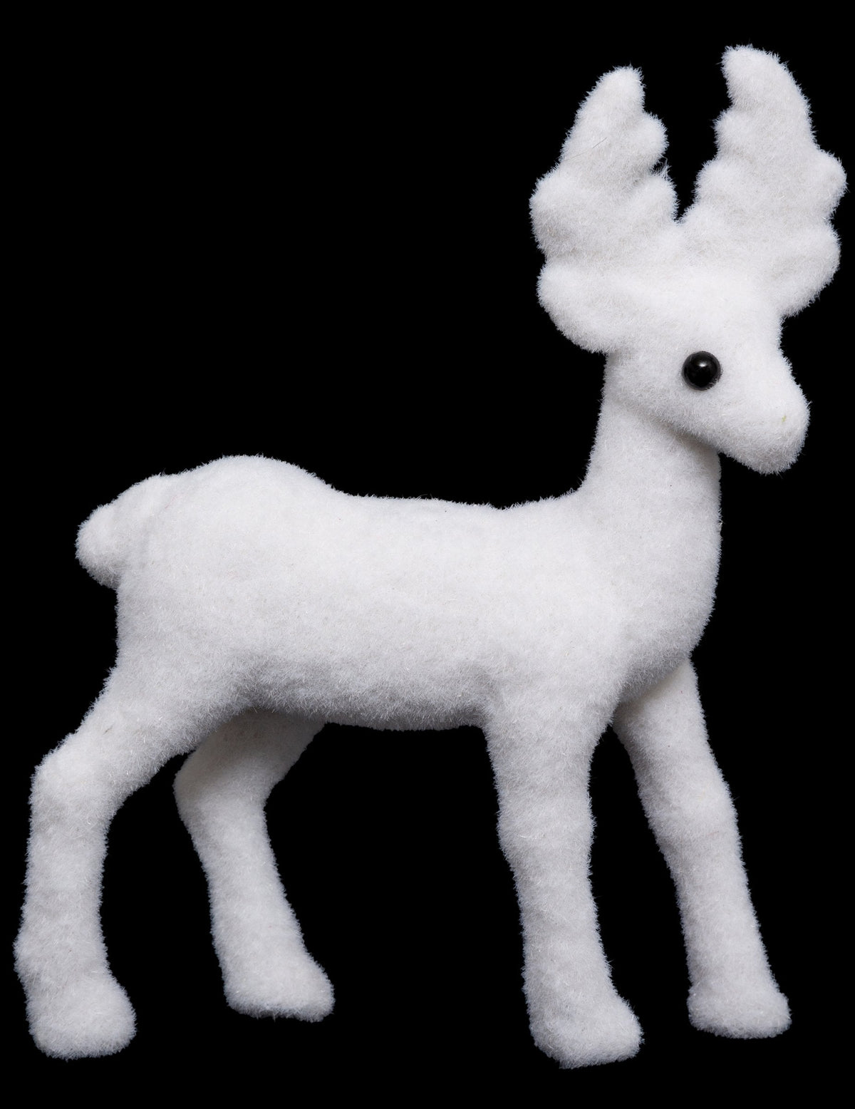 Décoration renne pour Noël blanc aspect pelucheux