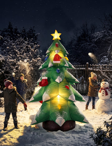 Nafukovacia a svietiaca vianočná stromčeková dekorácia 183 cm 