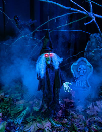 Svetelné a zmysluplné animované dekorácie čarodejnice Halloween