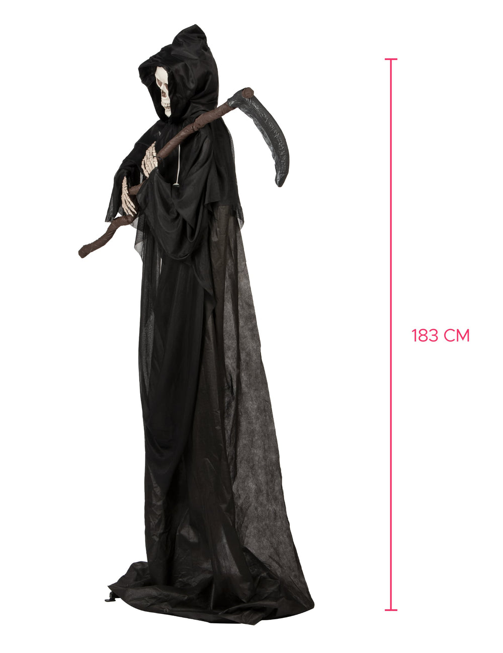 Vue de profil de la décoration sur pied Faucheuse pour Halloween
