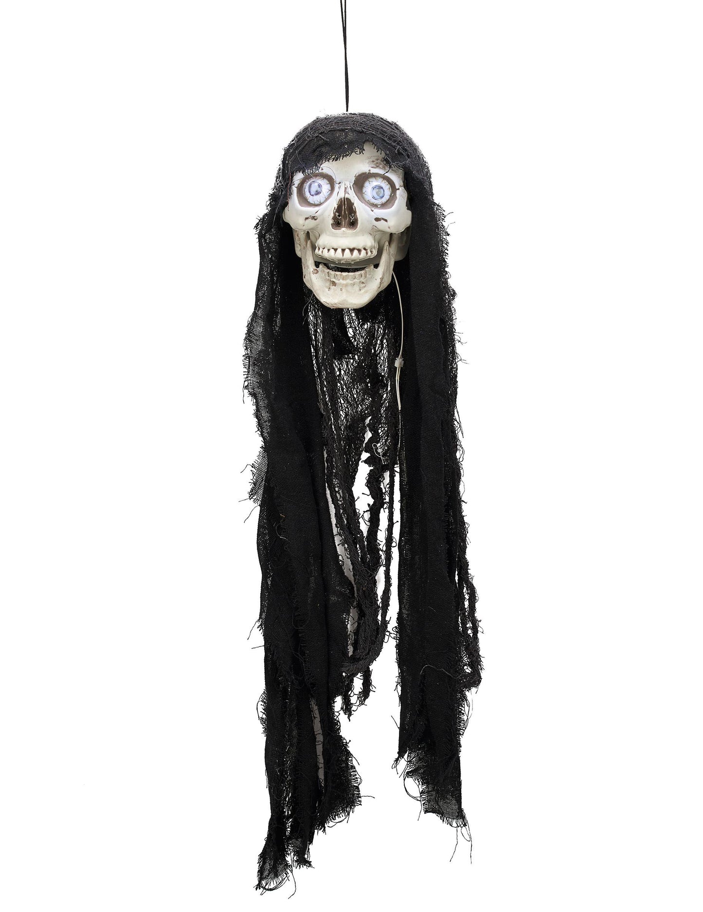 Svetlá a zvuková animovaná dekorácia lebky 70 cm