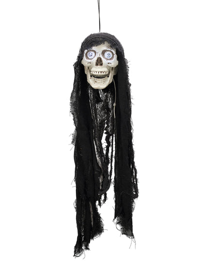 Svetlá a zvuková animovaná dekorácia lebky 70 cm